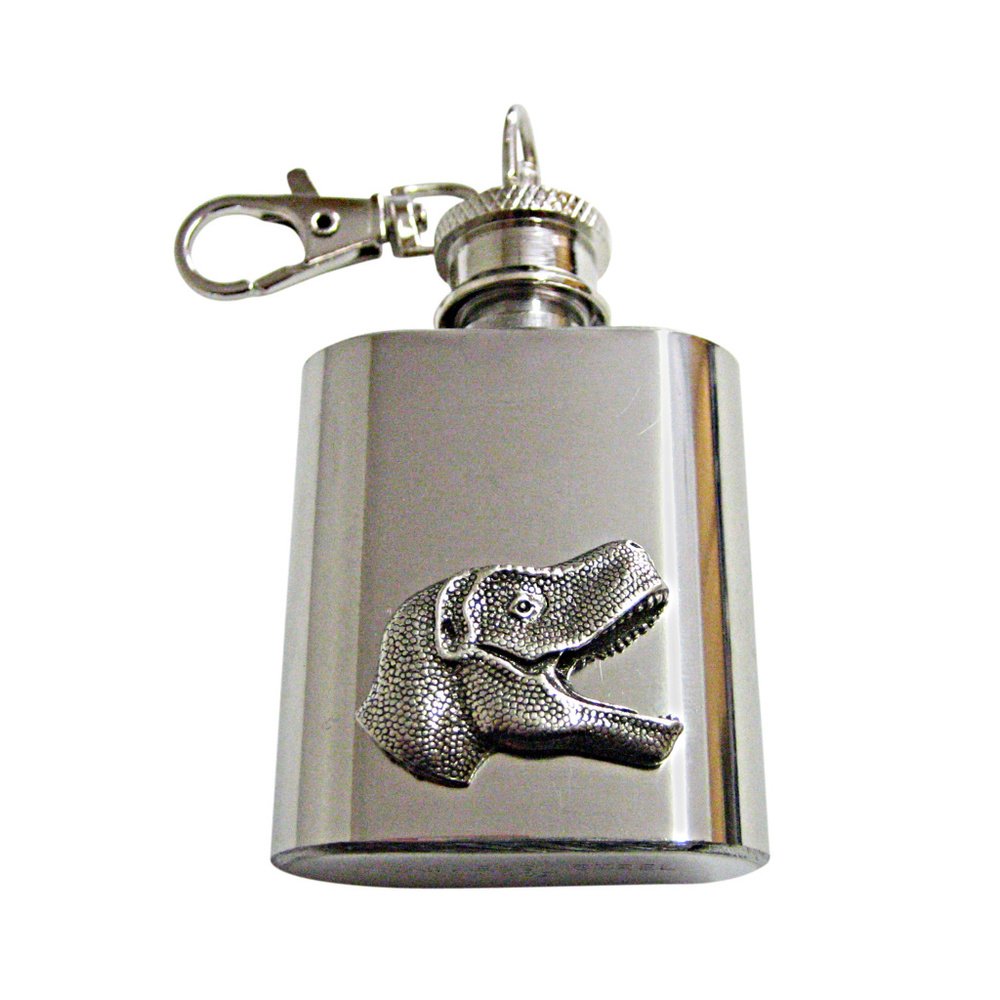 Textured Dinosaur Head Keychain Flask - image 1